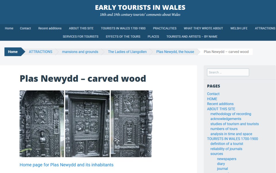Early Tourists in Wales Plas Newydd