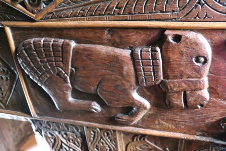 Bear carving at Plas Newydd