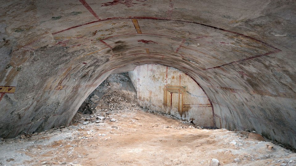 Painted ceiling in the Domus Aurea.