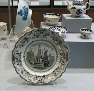 Seacombe slip plate c.1830, transfer-painted. 