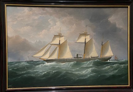 Oil painting of the CSS Alabama by Samuel Walters (1811-1882)