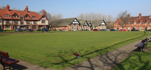 The bowling green with Hulme hall in the background