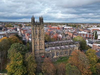 Aerial view of the Parish Church of St Giles