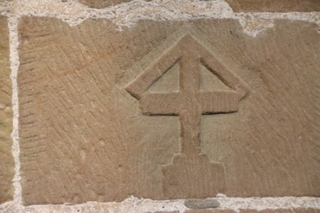 One of the carved crosses in the north aisle