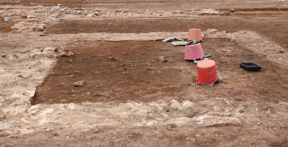The Rossett Villa east wing under excavation in 2021