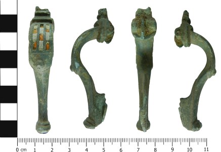 Copper alloy and enamel Wirral brooch from Flintshire.