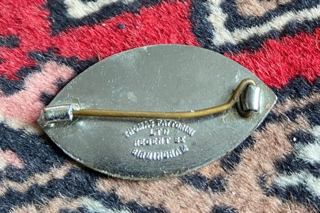 The reverse side of a Fattorini Badge from Oxford Eye Hospital